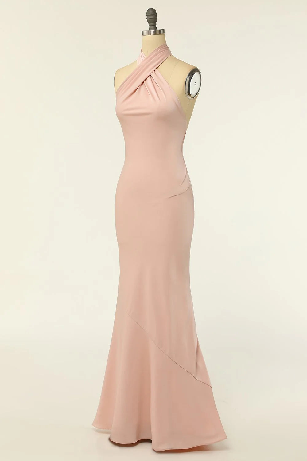 Blushing Pink Jersey Trumpet Floor-Length Bridesmaid & Evening Dress