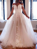 Vestidos de novia formales de compromiso, vestido de fiesta, hombros descubiertos, manga corta, cola capilla, vestidos de novia de encaje con botones y apliques