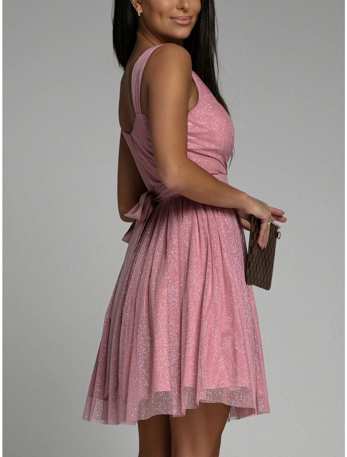 Women's Party Dress Homecoming Dress Cocktail Dress Mini Dress Pink Red Beige Sleeveless Pure Color Ruched Fall Winter Autumn Spaghetti Strap Fashion Wedding Guest Vacation Slim