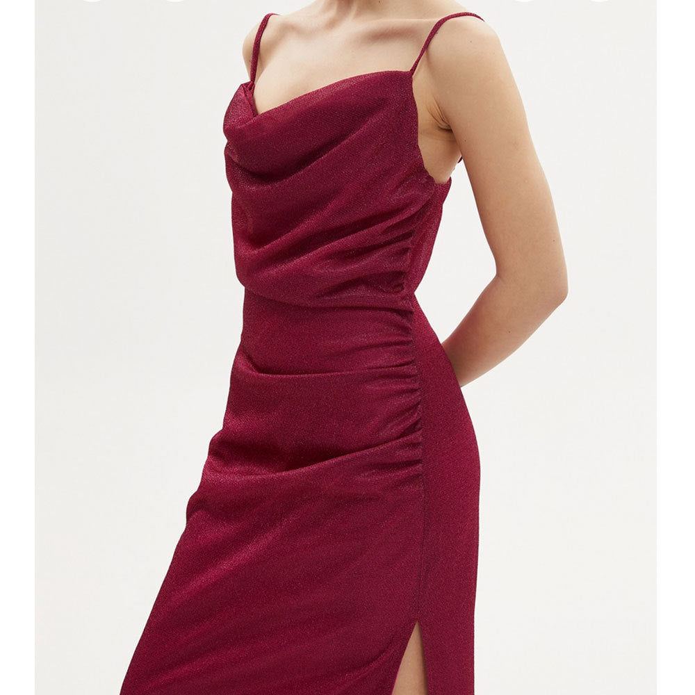 Vestidos de noche elegantes, sexys, con tirantes finos y largos hasta el suelo