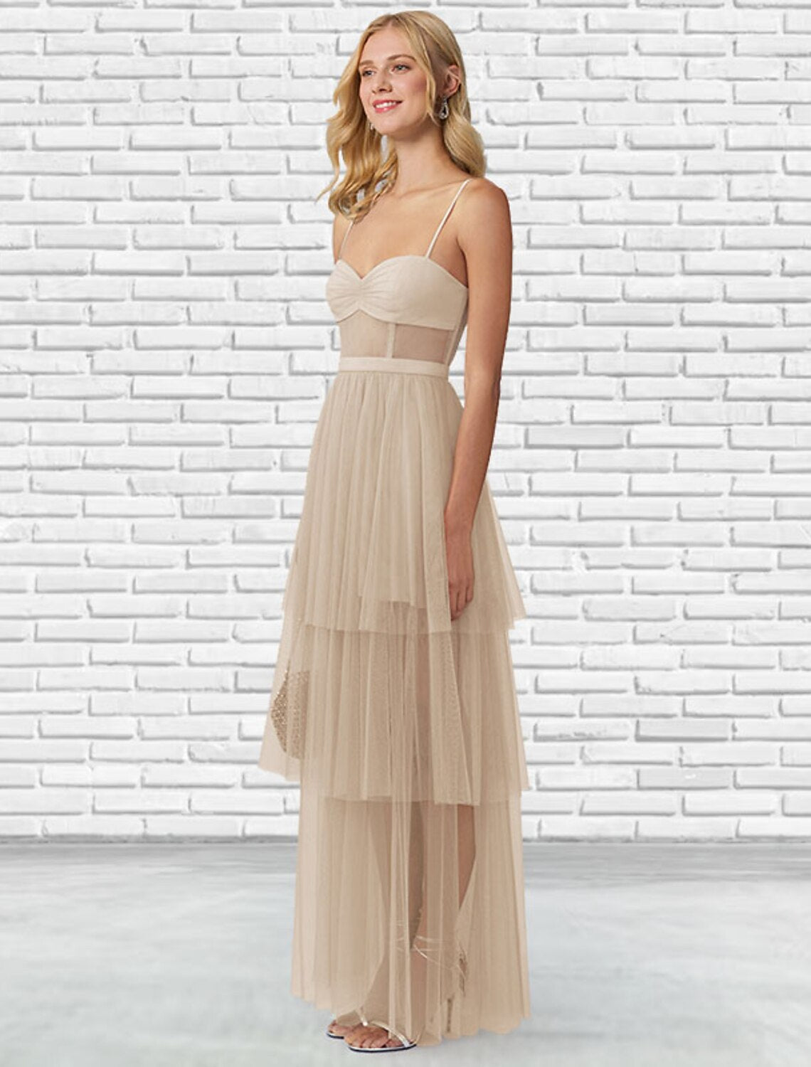 Vestido de fiesta de gala con capas plisadas, vestido de fiesta para invitados de boda, largo hasta el suelo, sin mangas, escote corazón de tul, espalda descubierta, con escalera y color puro