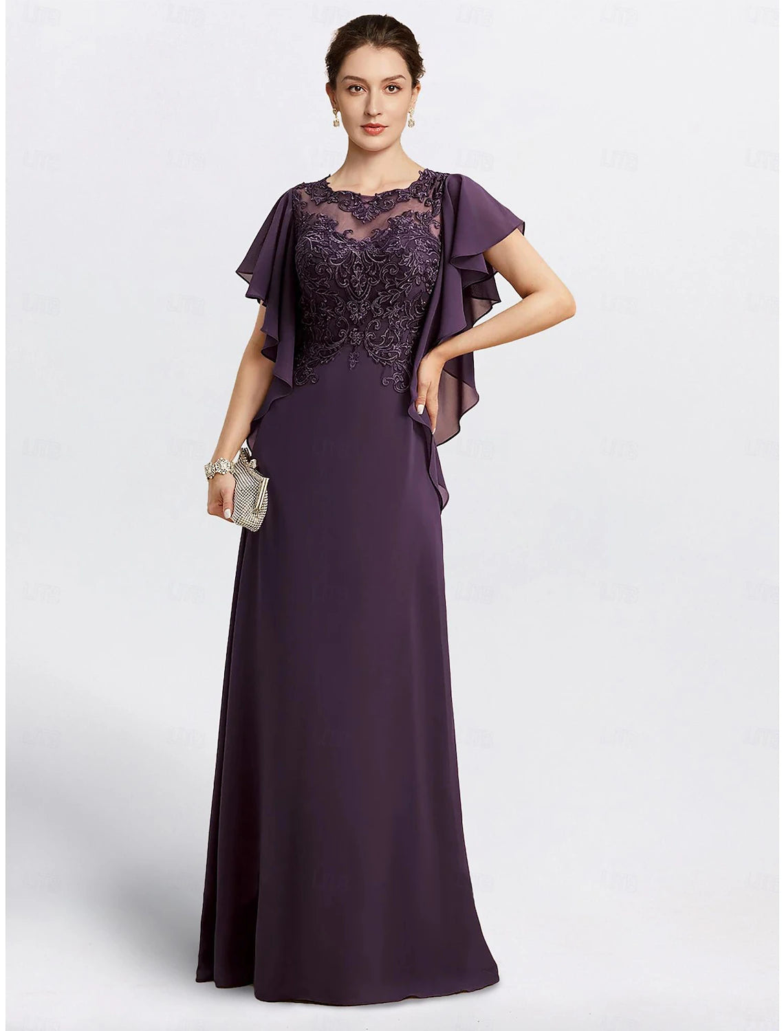 Sheath Mother of the Bride Dress Cape Dress Formal Wedding Guest Elega – JiMiss Dresses