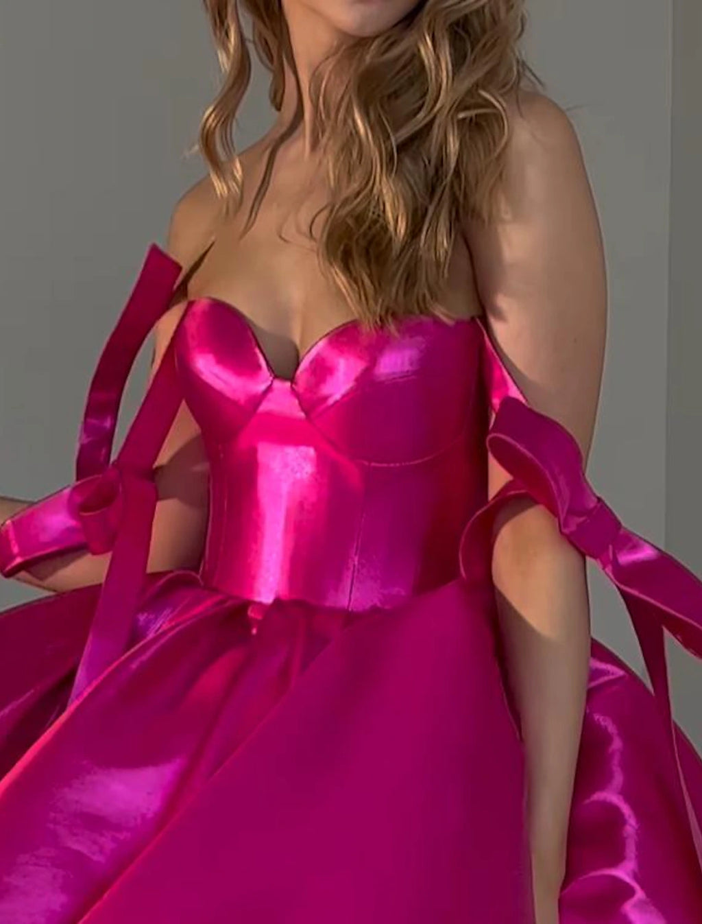 Pink Satin A-Line Short Evening Dress with Sweetheart Neckline & Back Zip