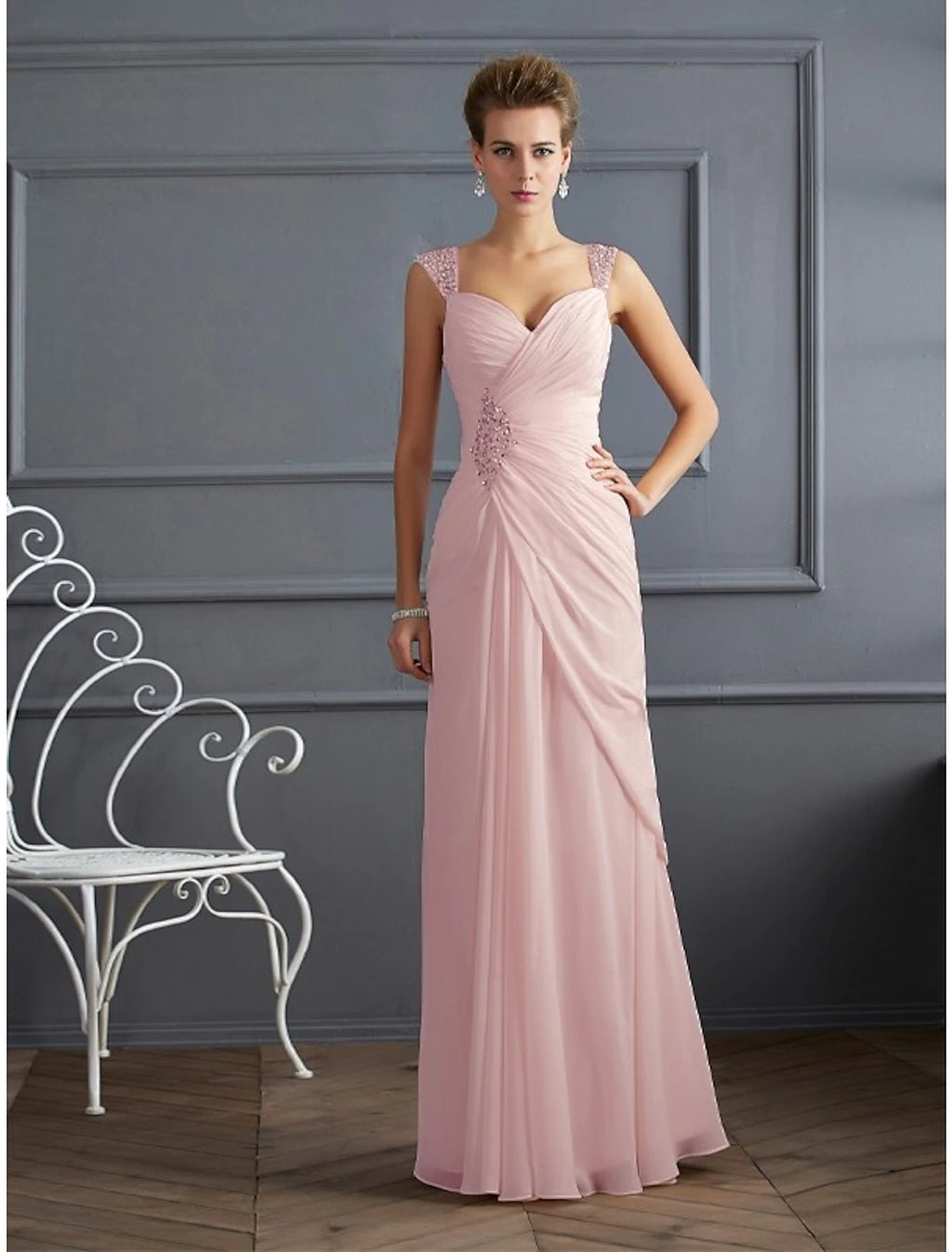 Vestido de noche de sirena/trompeta con brillo y destellos, vestido formal de graduación, largo hasta el suelo, sin mangas, tirantes finos, de gasa con fruncido de diamantes de imitación