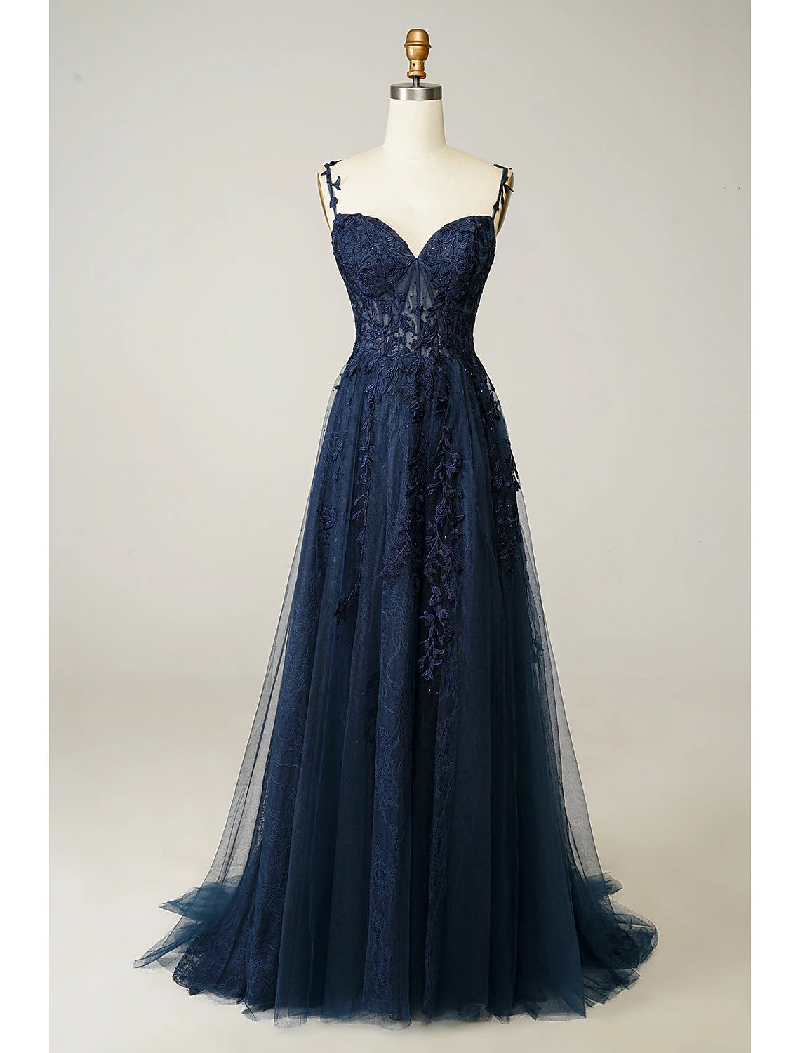 Abito da ballo a trapezio, abito trasparente, abito da ballo formale, strascico a ruota, senza maniche, scollo a cuore, in tulle, senza schienale, con applicazioni di perline e spacchi