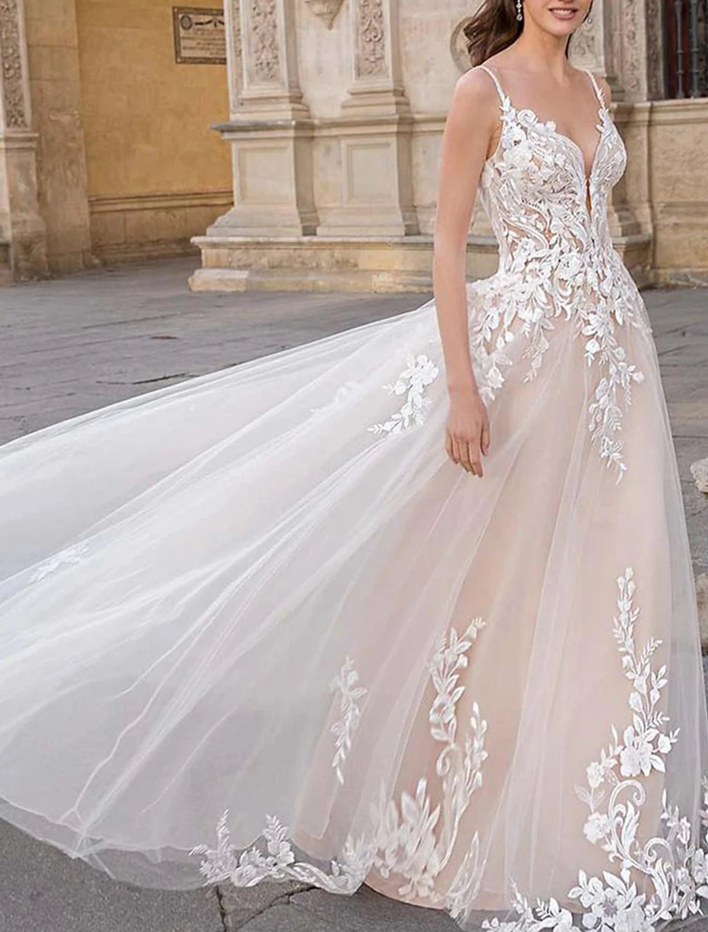 Vestidos de novia blancos cortos, corte A, camisola, escote en V, sin mangas, cola de corte, vestidos de novia de encaje con apliques, color liso