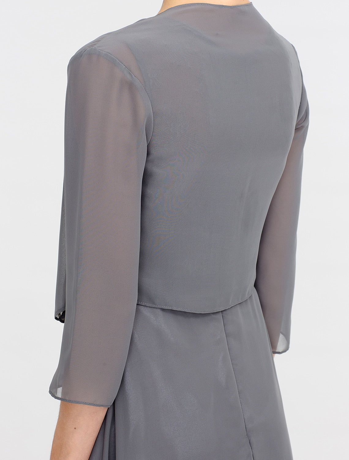 Abito da cerimonia per la madre della sposa a trapezio, abiti da cerimonia autunnali, taglie forti, elegante, scollo a V, lunghezza tè, in chiffon, pizzo cordonato, senza maniche, avvolgente, con pieghe in pizzo