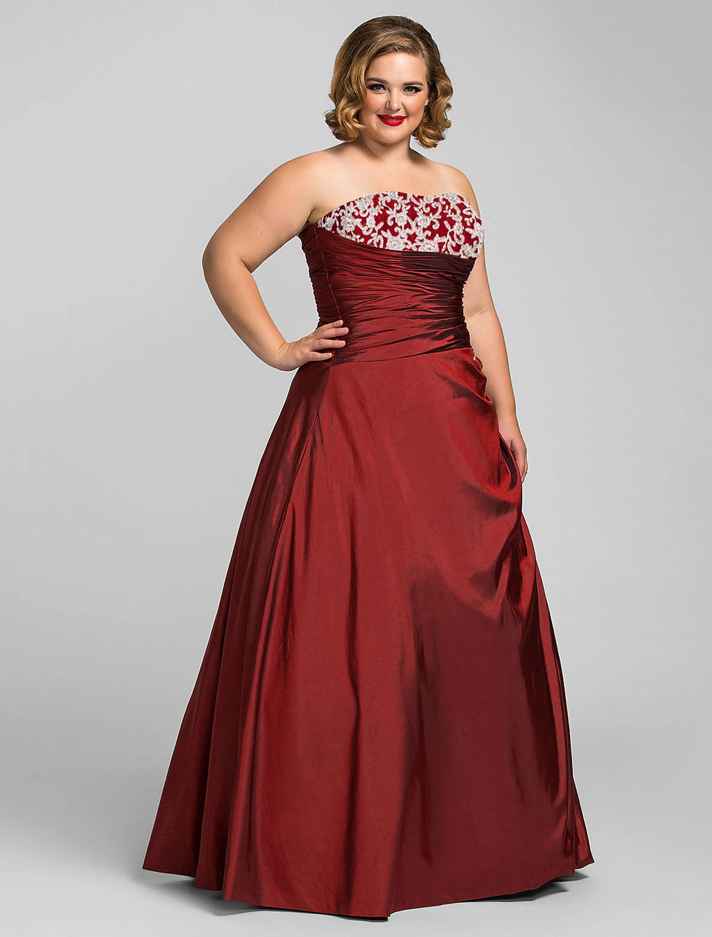 Burgundy Satin A-Line Sweetheart Floor-Length Evening Dress