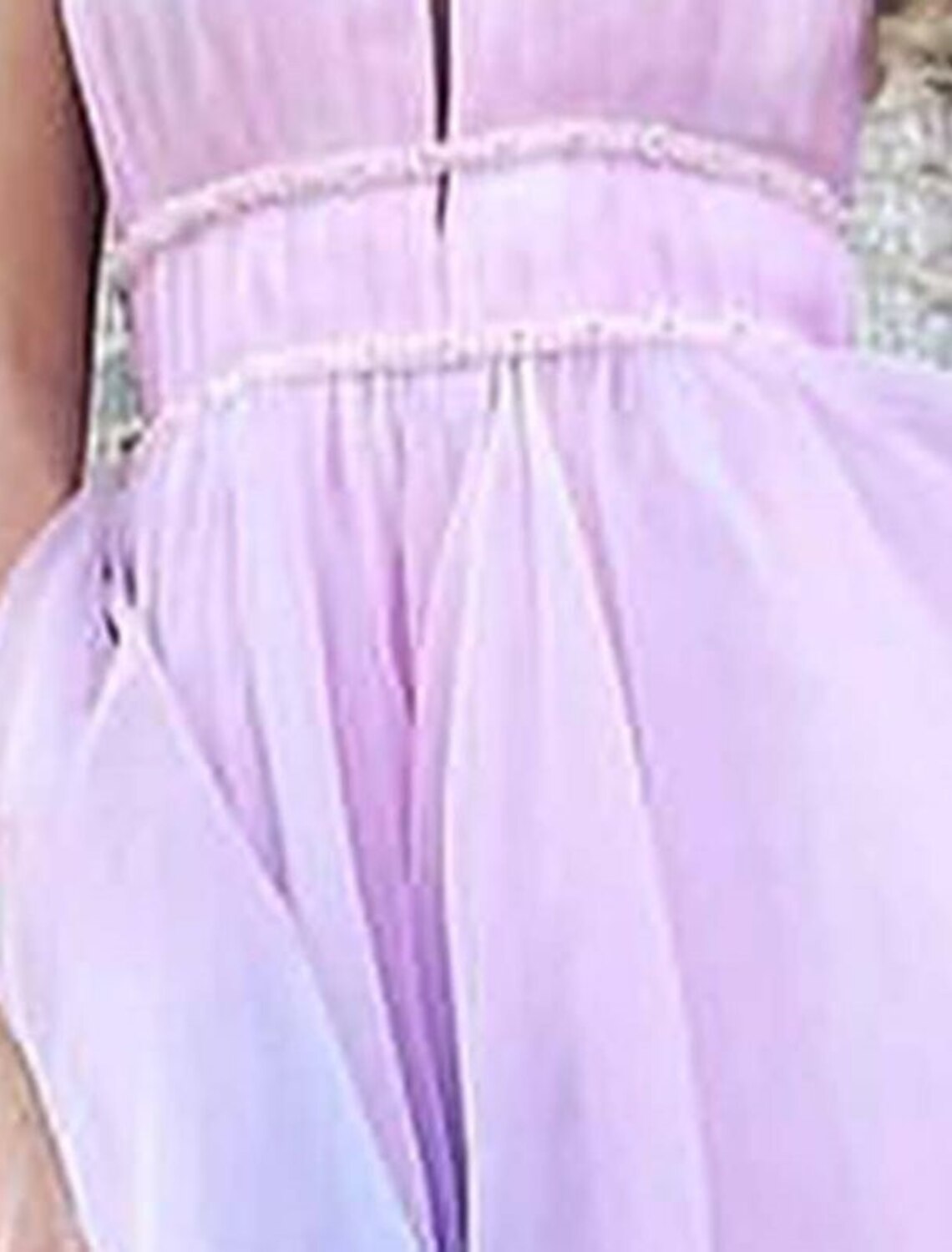 Abito da ballo di San Valentino in chiffon con scollo a V, senza maniche, lunghezza al pavimento, con pieghe eleganti