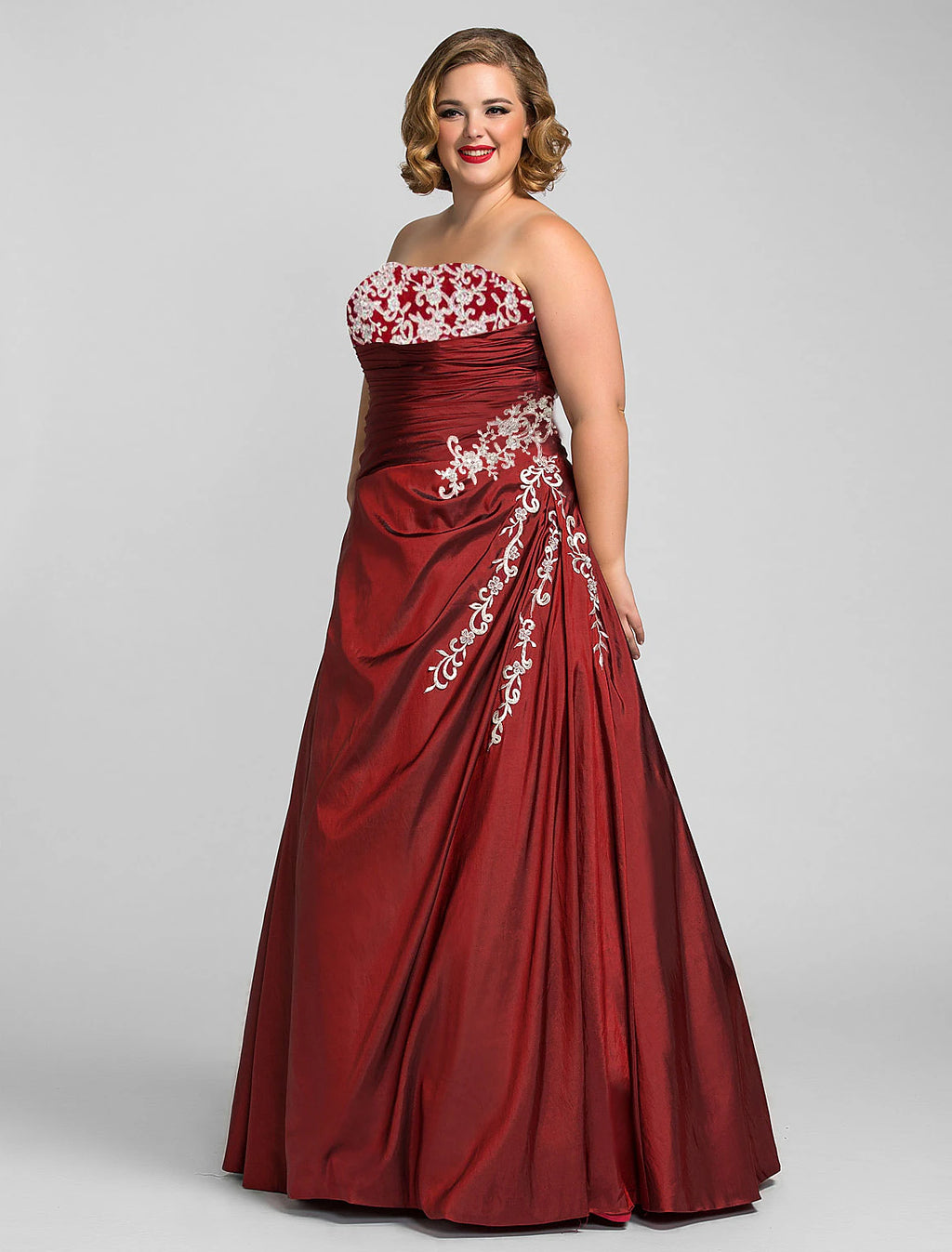 Burgundy Satin A-Line Sweetheart Floor-Length Evening Dress