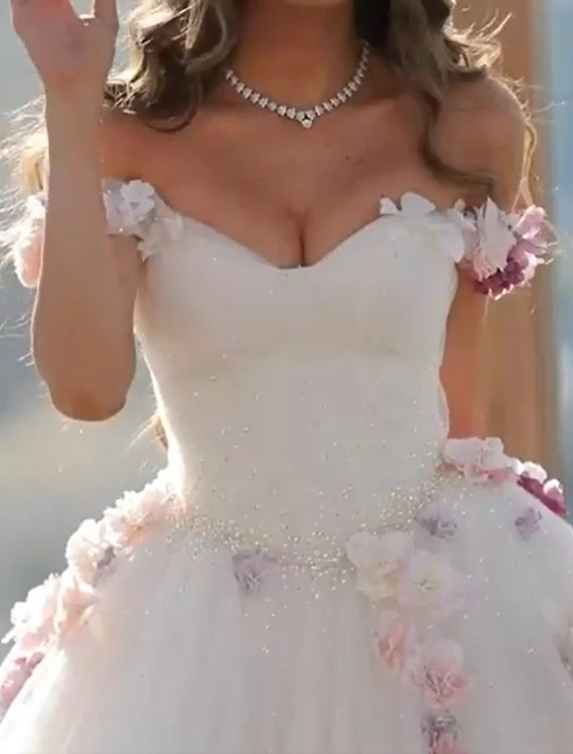 Vestidos de novia formales de compromiso, vestido de fiesta, hombros descubiertos, manga corta, cola de corte, satén, con apliques, para verano y otoño.