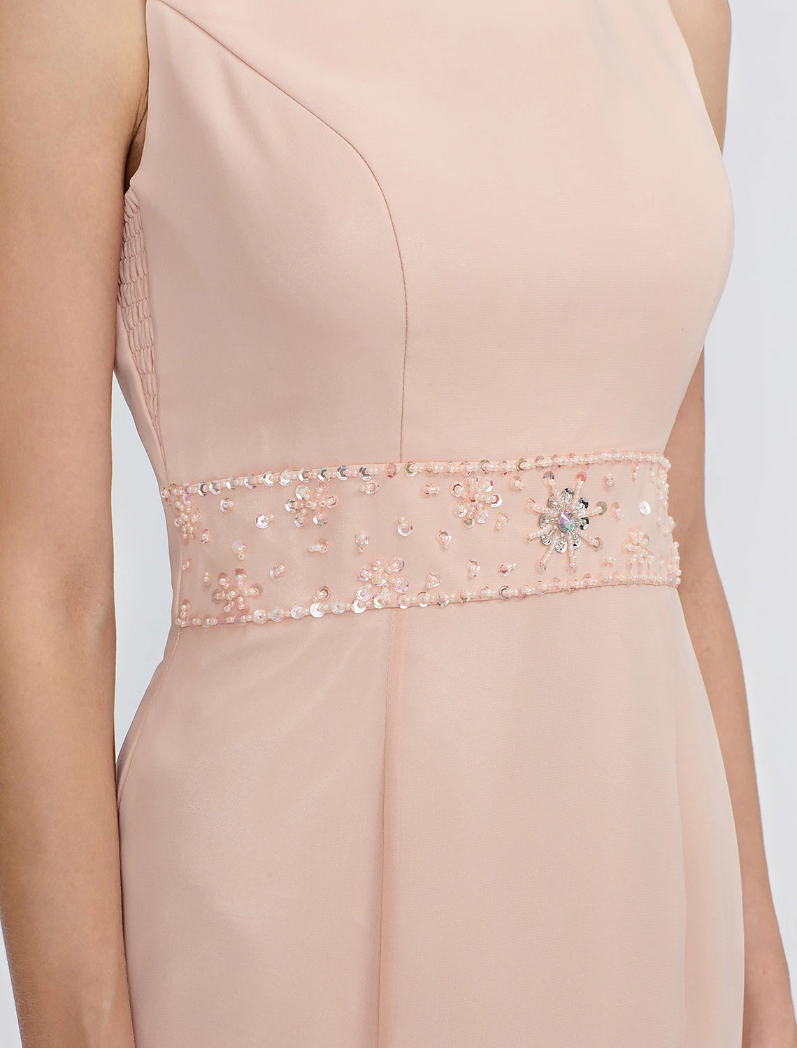Blushing Pink Tea-Length Mother of the Bride Dress with Jacket