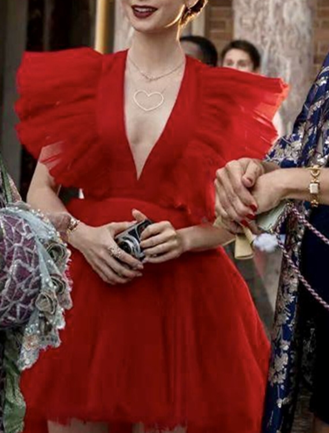 A-Line Prom Dress Red Green Dresses Vintage Dress Red Green Dress Wedding Guest Masquerade Asymmetrical Sleeveless V Neck Tulle with Fringe