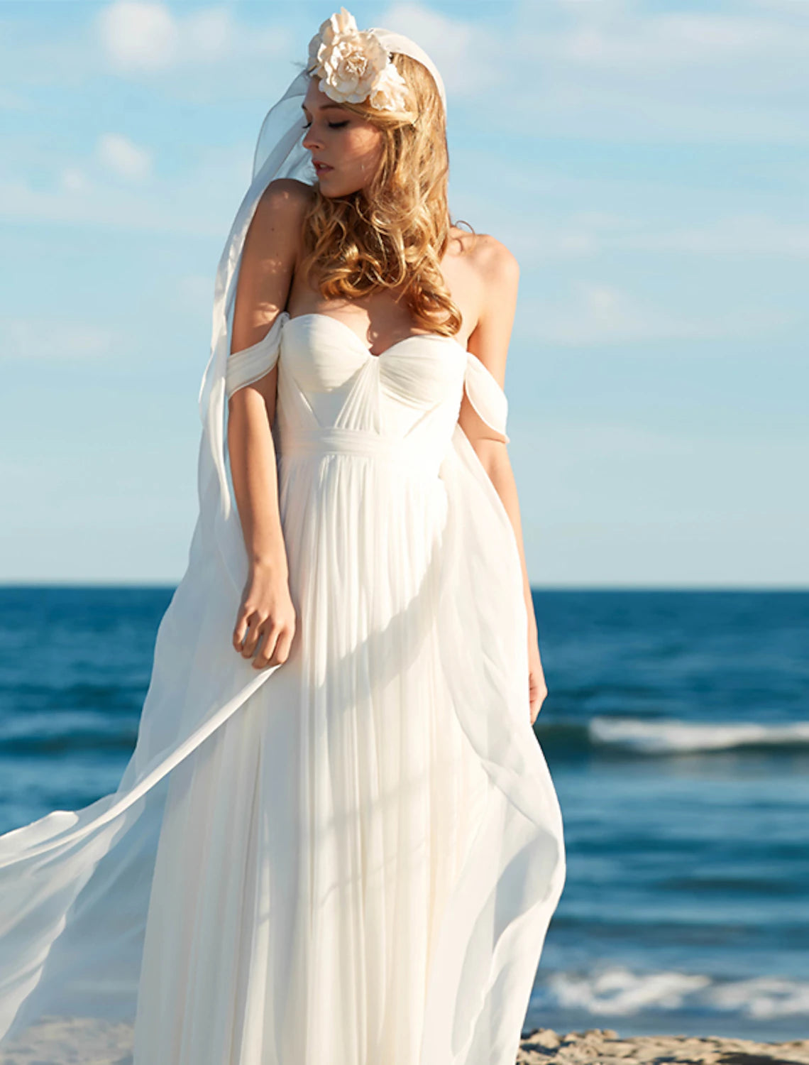Ivory Chiffon A-Line Sweetheart Floor-Length Bridesmaid Dress