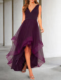 Vestidos de cóctel de corte A, elegantes, estilo Kentucky Derby, semiformal, largo hasta la rodilla, sin mangas, cuello en V, para invitadas de boda de otoño, de organza con fruncido.