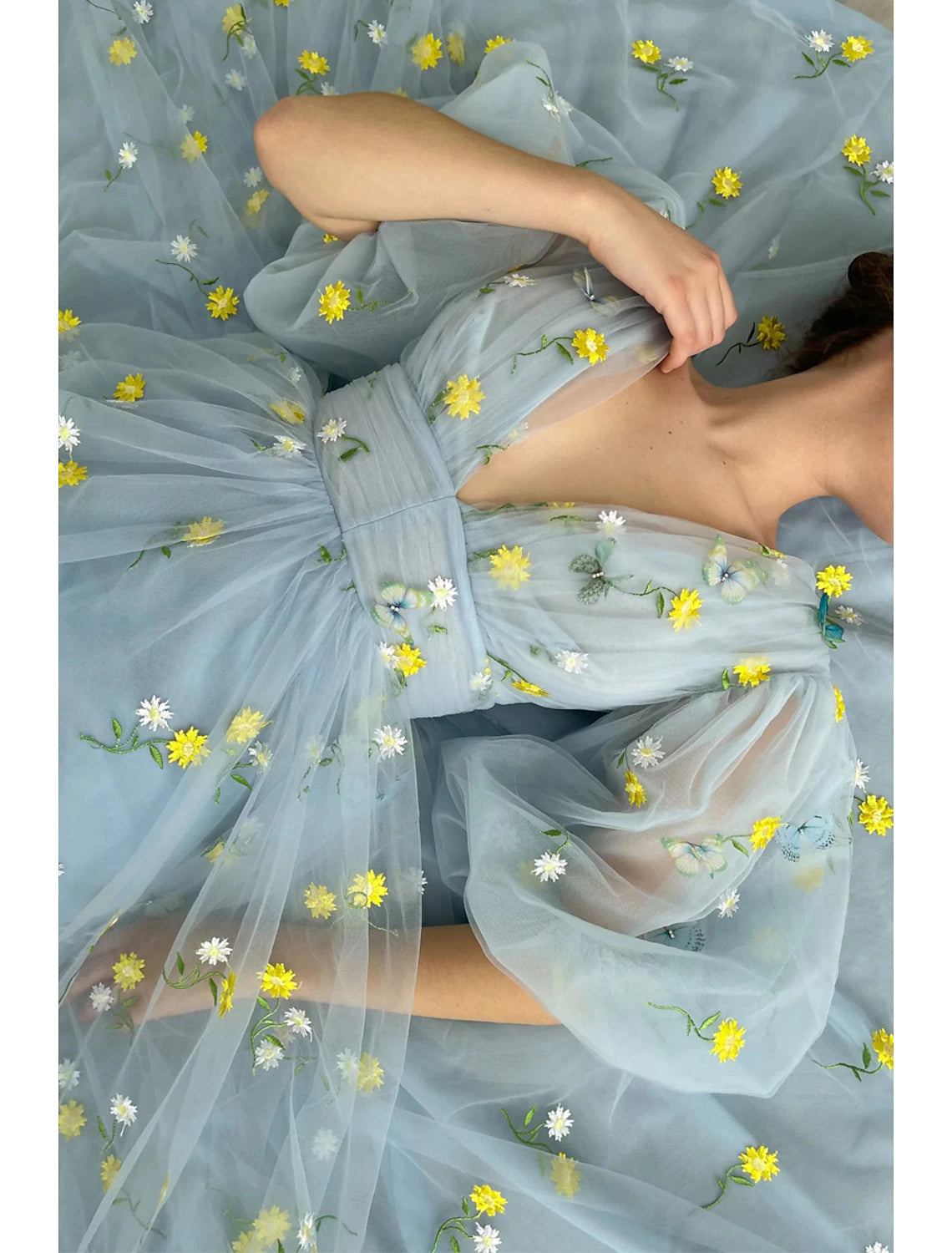 A-Line Cocktail Dresses Floral Dress Wedding Guest Summer Ankle Length Half Sleeve V Neck Lace Backless with Pleats