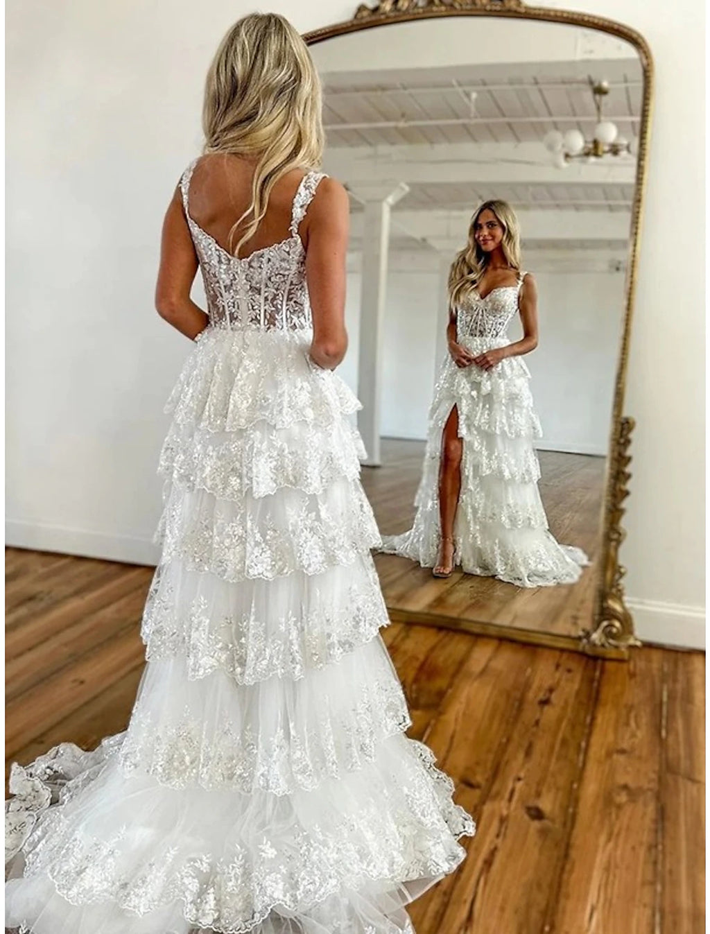 Abiti da ballo a sirena/tromba, corsetti, abiti da sera, feste di quinceanera, strascico, senza maniche, spalle scoperte, tulle con spacco in paillettes