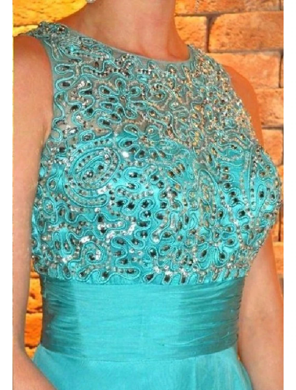 Abiti da cocktail a trapezio, abito plissettato a strati, abito da ospite di nozze, Kentucky Derby, lunghezza alla caviglia, senza maniche, scollo gioiello, abito autunnale da ospite di nozze, in chiffon con applicazioni di paillettes