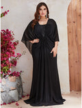 Vestidos de novia de sirena/trompeta para invitada de boda, vestido de talla grande, vestido formal de fiesta de noche, cola larga/cepillo, manga larga, cuello en V, poliéster con chal de lentejuelas