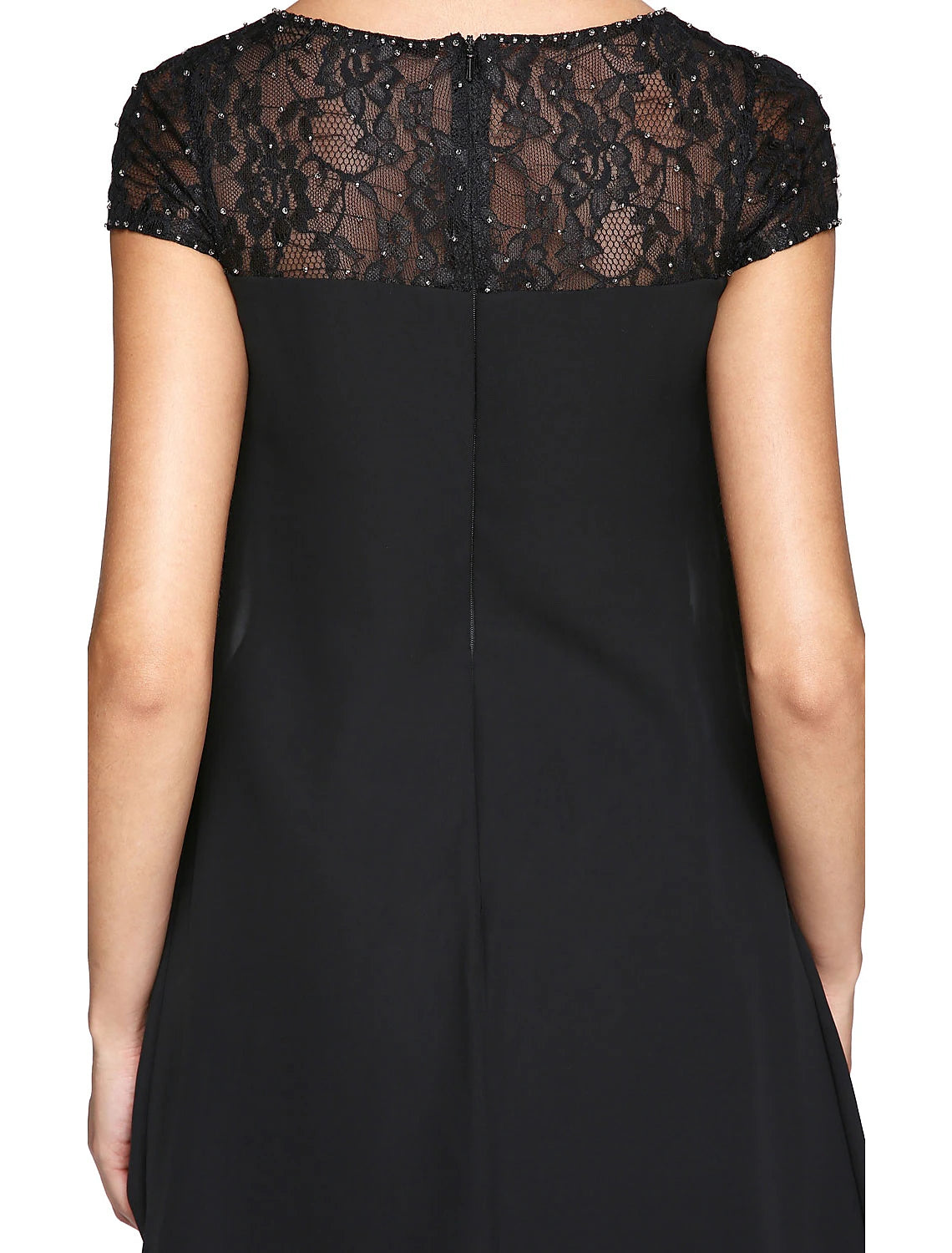 Abito da sposa a trapezio, elegante, in chiffon, con scollo a V, lunghezza al ginocchio, manica corta e paillettes, taglie forti