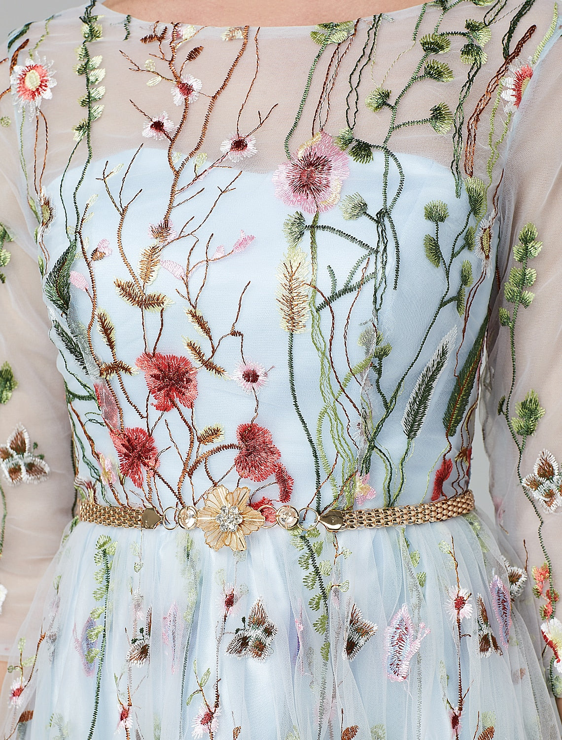 Abito da sera a trapezio, abito da festa, abito floreale, abito da festa, abito da ospite per matrimoni, lunghezza al pavimento, manica a 3/4, scollo a V, pizzo con ricamo 2025