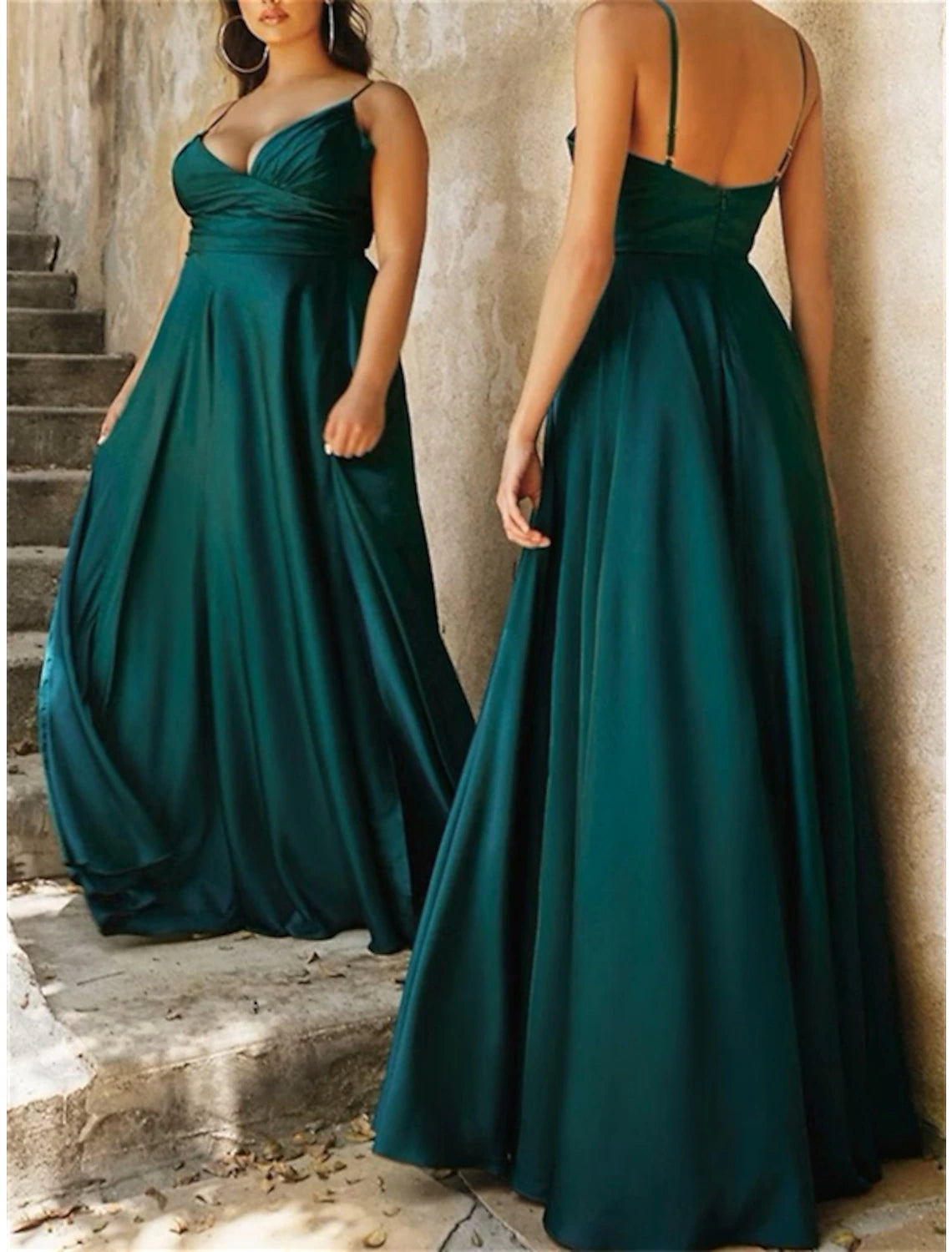 Vestido de dama de honor de corte sirena/trompeta, un hombro, sin mangas, rosa, largo hasta el suelo, de gasa con abertura frontal/fruncido