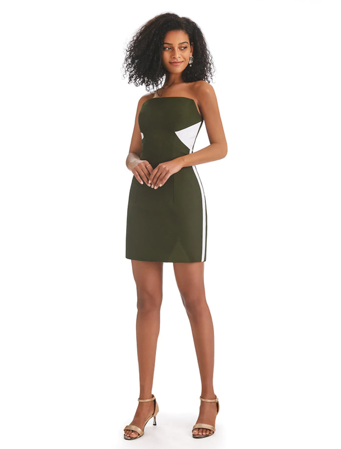 Vestido de fiesta con corte en forma de tubo, con bloques de color, para graduación, cumpleaños, corto, sin mangas, sin tirantes, con flecos (2025)