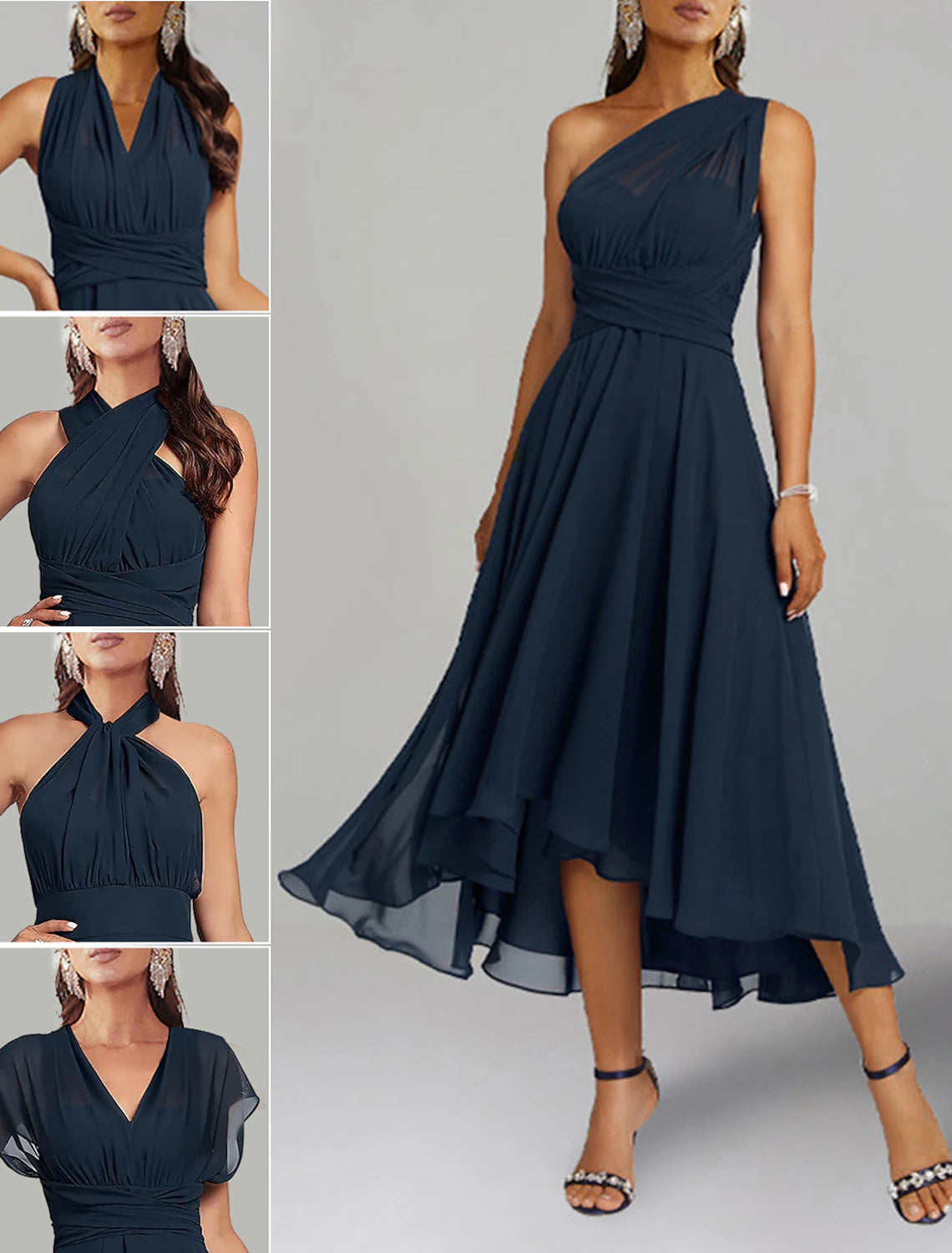 Jimiss Blue convertible infinity chiffon dress