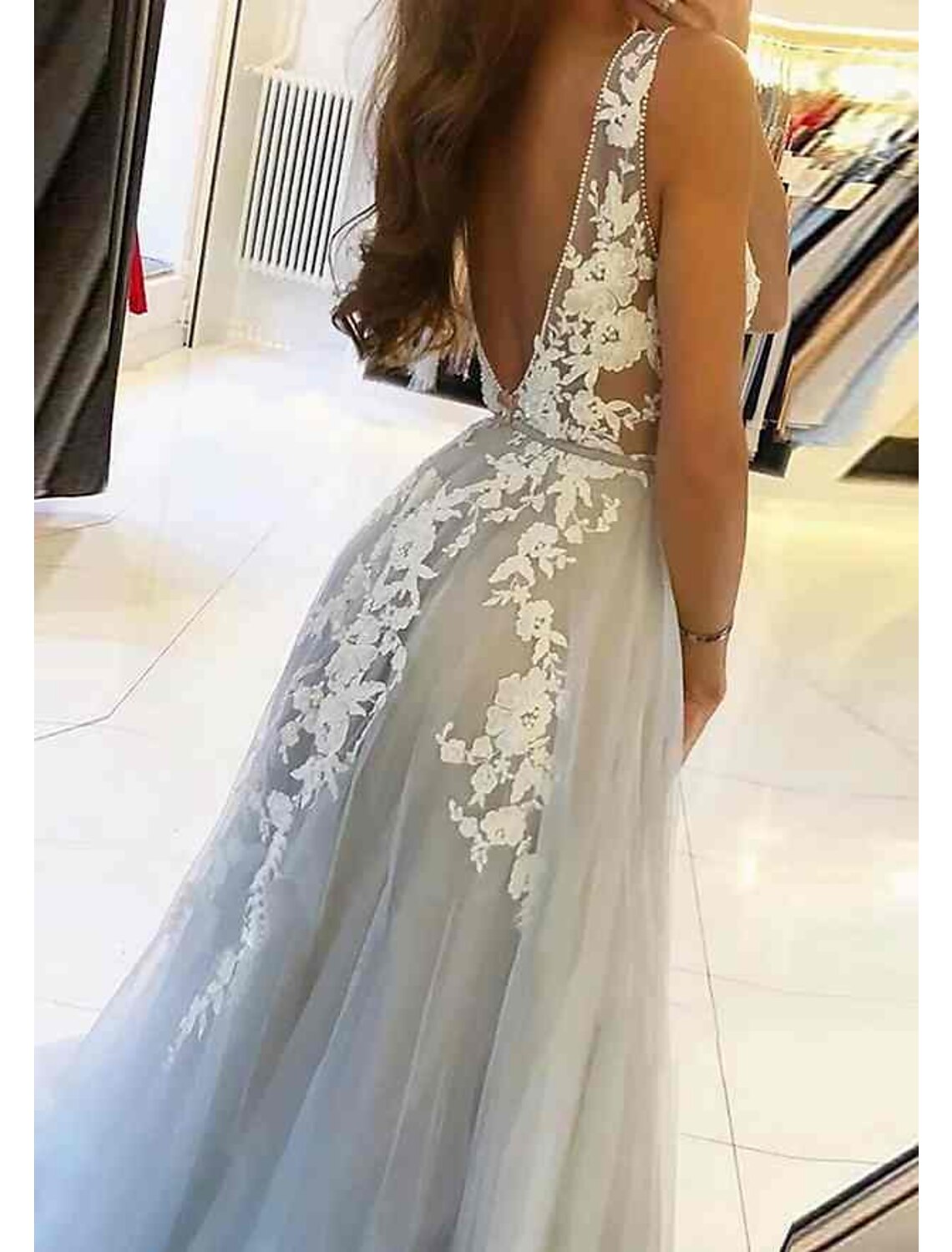 Vestido de noche con gala, vestido floral, vestido de graduación, lazo negro, cola de corte, sin mangas, hombros descubiertos, estilo real, de algodón, sin espalda, con apliques de cuentas