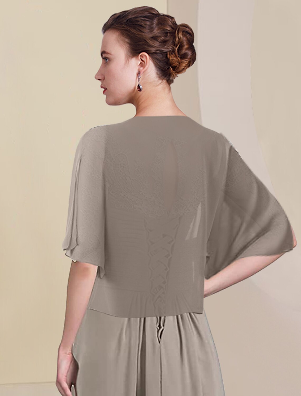 Grey Chiffon Asymmetrical A-Line Sweetheart Lace Bodice Dress