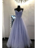 Vestidos de fiesta de corte A, brillantes y con brillo, para cumpleaños, hasta el suelo, sin mangas, con tirantes finos, de tul y cristales brillantes.