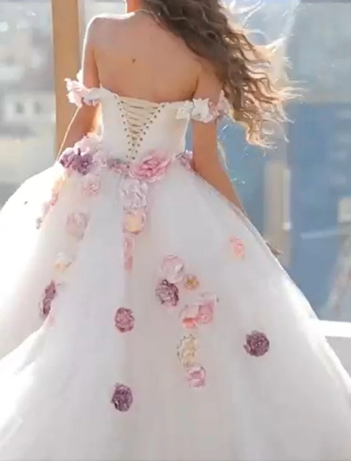 Vestidos de novia formales de compromiso, vestido de fiesta, hombros descubiertos, manga corta, cola de corte, satén, con apliques, para verano y otoño.