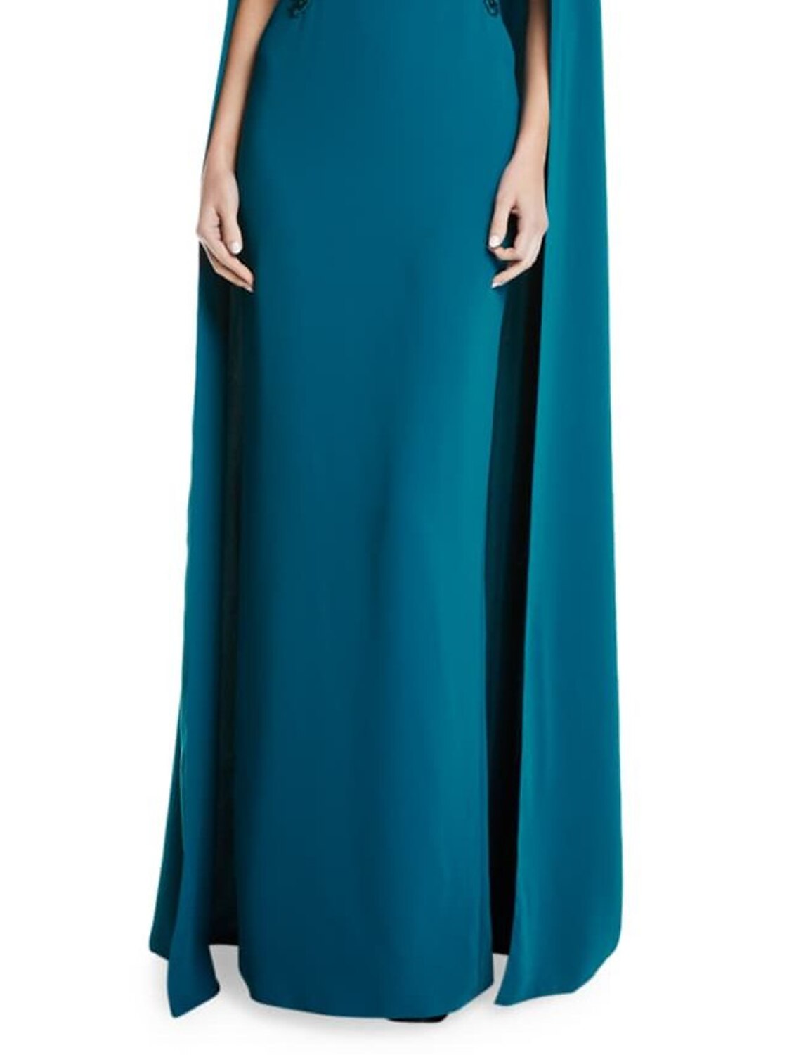 Sheath / Column Evening Gown Elegant Dress Wedding Guest Wedding Party Floor Length Sleeveless Jewel Neck Capes  Chiffon with Appliques