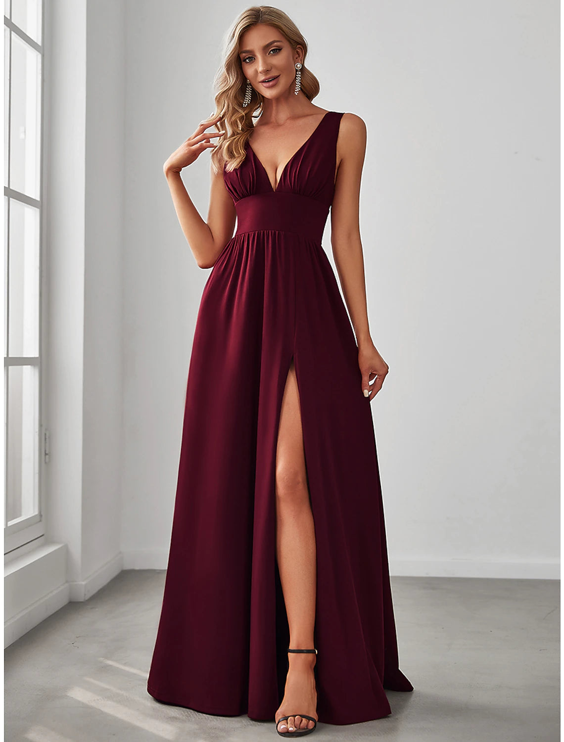 Blushing Pink Chiffon A-Line Floor-Length Bridesmaid Dress