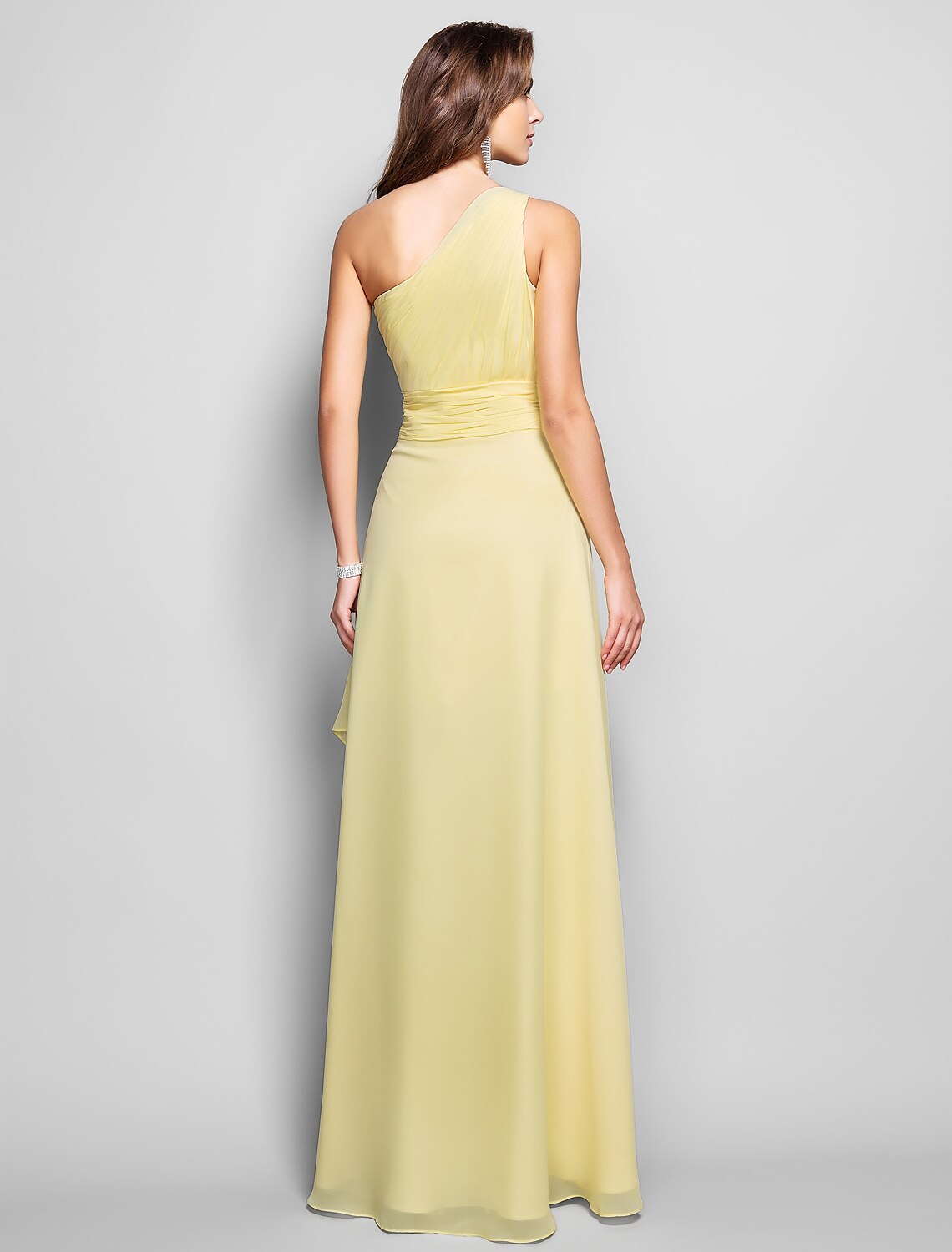 Vestido elegante de corte tubo/columna para invitada de boda, cóctel, asimétrico, sin mangas, un hombro, dama de honor, de gasa con apliques de abertura y cuentas.