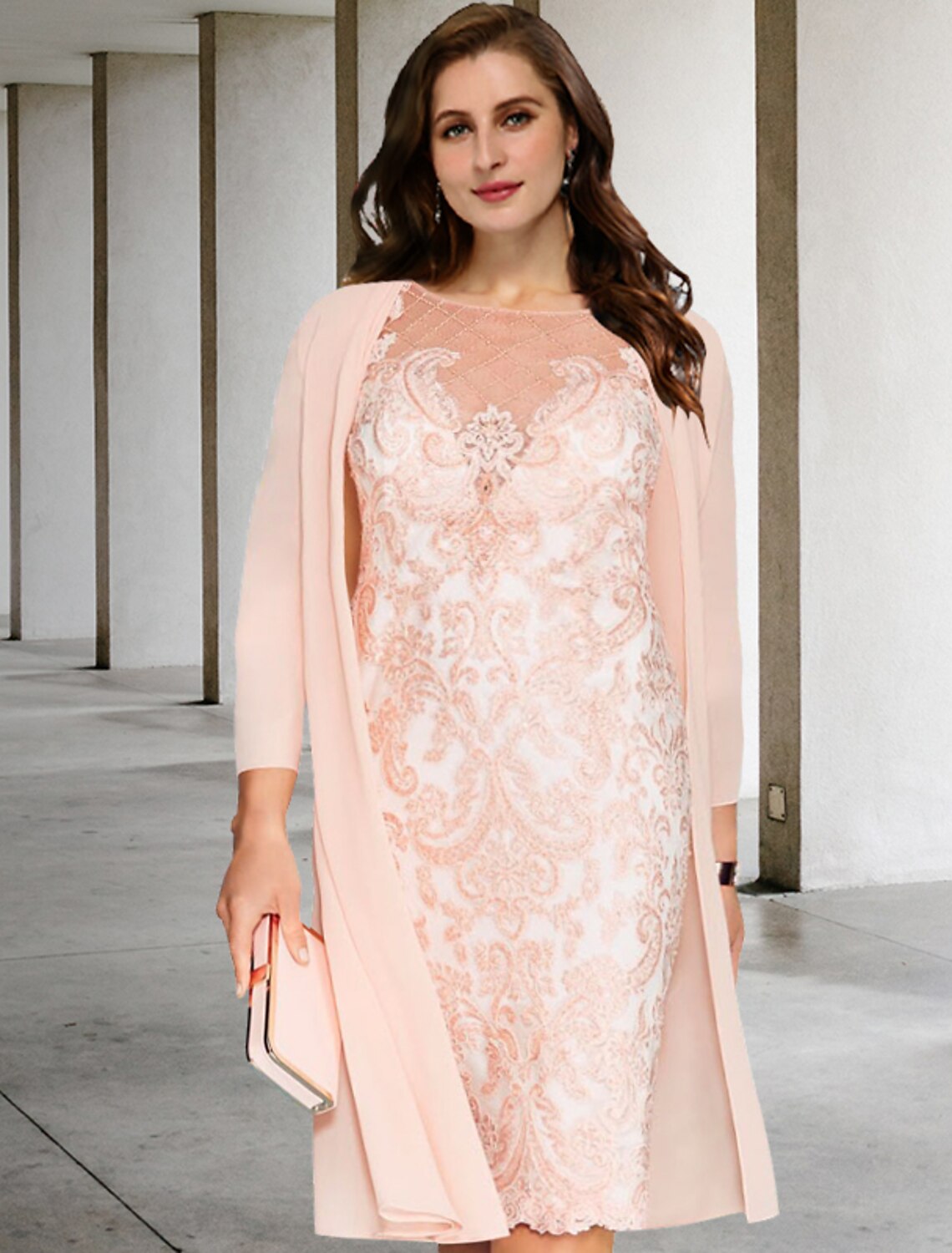 plus size mother of the bride dresses that hide belly Two Piece Sheath / Column B – JiMiss Dresses valentine's day collection Luxury Satin Colors:Fuchsia Folk Costume Spanish Cultural