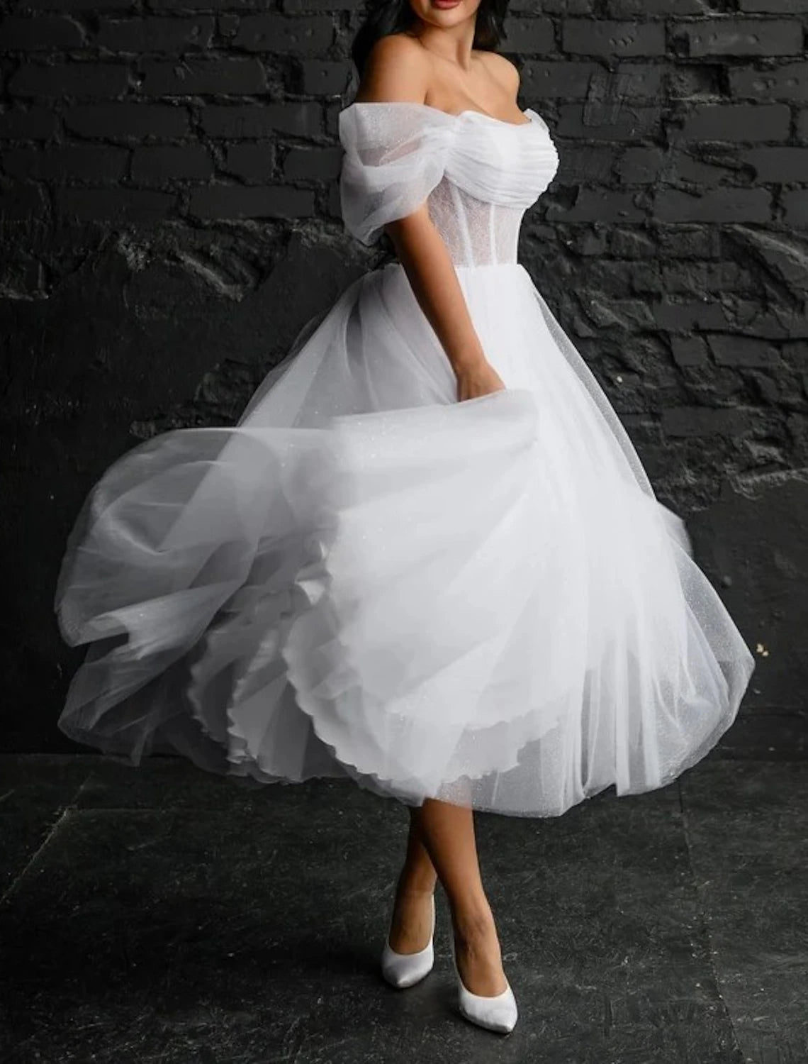 Vestidos de novia sencillos para despedida de soltera, corte A, escote redondo, sin mangas, largo hasta la rodilla, de satén, color liso