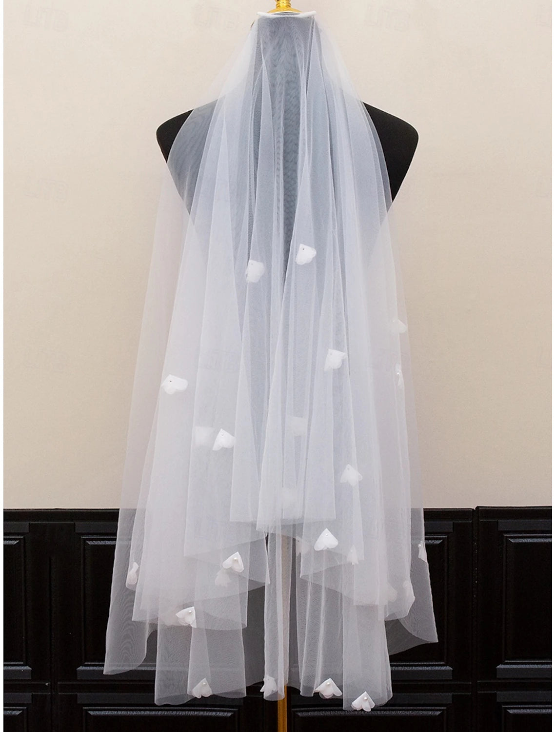 Jimiss - Velo de novia de una sola capa, contemporáneo y de moda, con lazo.