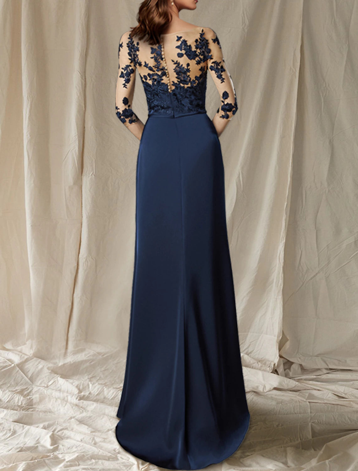 Abito da cerimonia per la madre della sposa, a tubino, con scollo a V, elegante, in chiffon, con maniche corte e applicazioni, taglie forti