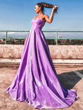 Abiti a trapezio/principessa con paillettes, volant, scollo a cuore, senza maniche, strascico a ruota