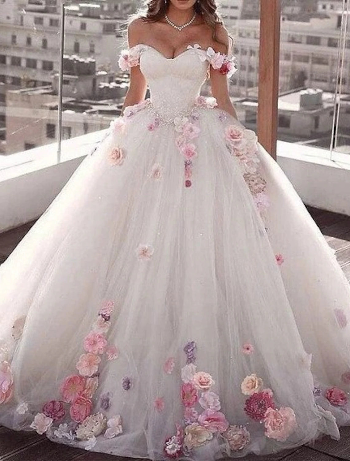 Vestidos de novia formales de compromiso, vestido de fiesta, hombros descubiertos, manga corta, cola de corte, satén, con apliques, para verano y otoño.