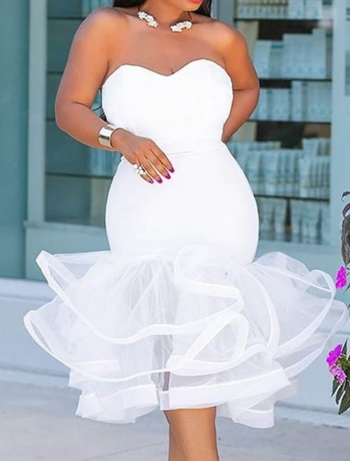 Vestido de fiesta de sirena/trompeta de talla grande, sexy, para regreso a casa, escote corazón, sin mangas, largo hasta la rodilla, de satén con capa