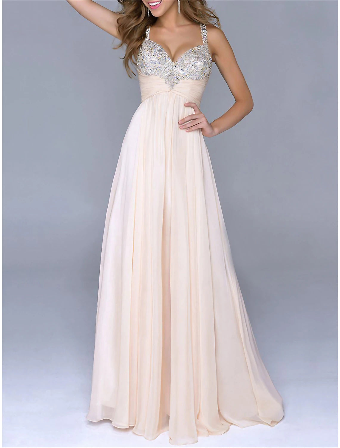 Abito da donna con paillettes, abito da ballo, abito da festa, abito scintillante, abito da ballo di fine anno, abito lungo, abito lungo, senza maniche, estivo, primavera, autunno, spalline sottili, moda, abito da sera estivo