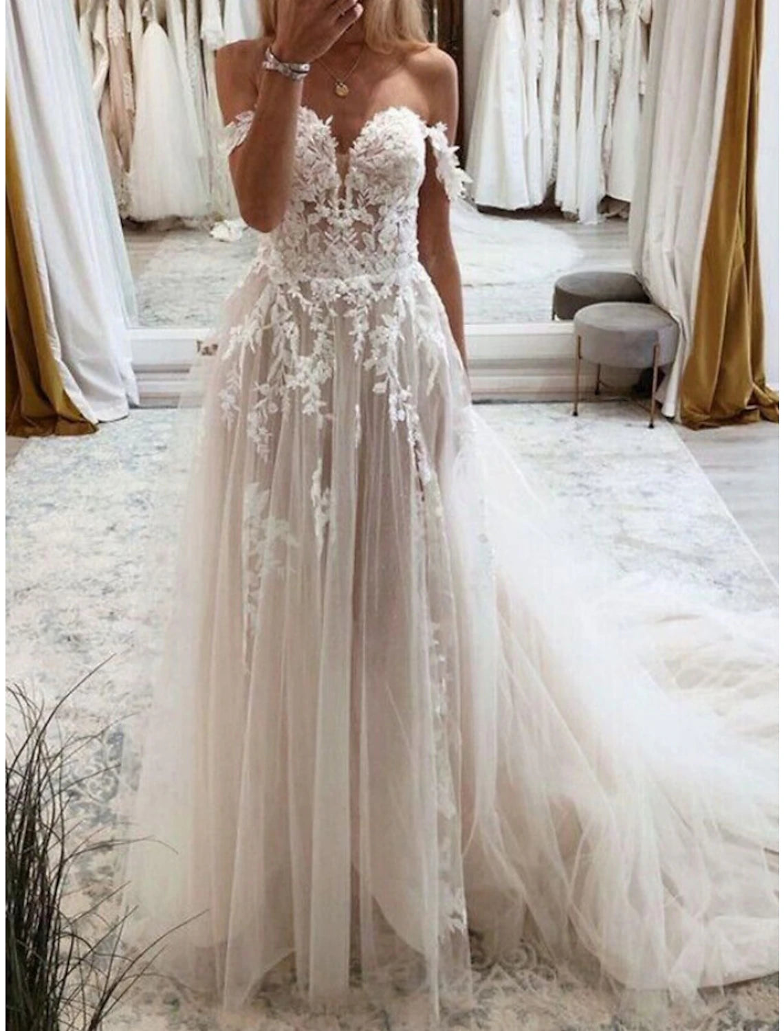 Vestidos de novia de corte A, escote corazón, sin mangas, cola de corte, encaje, con pliegues y apliques