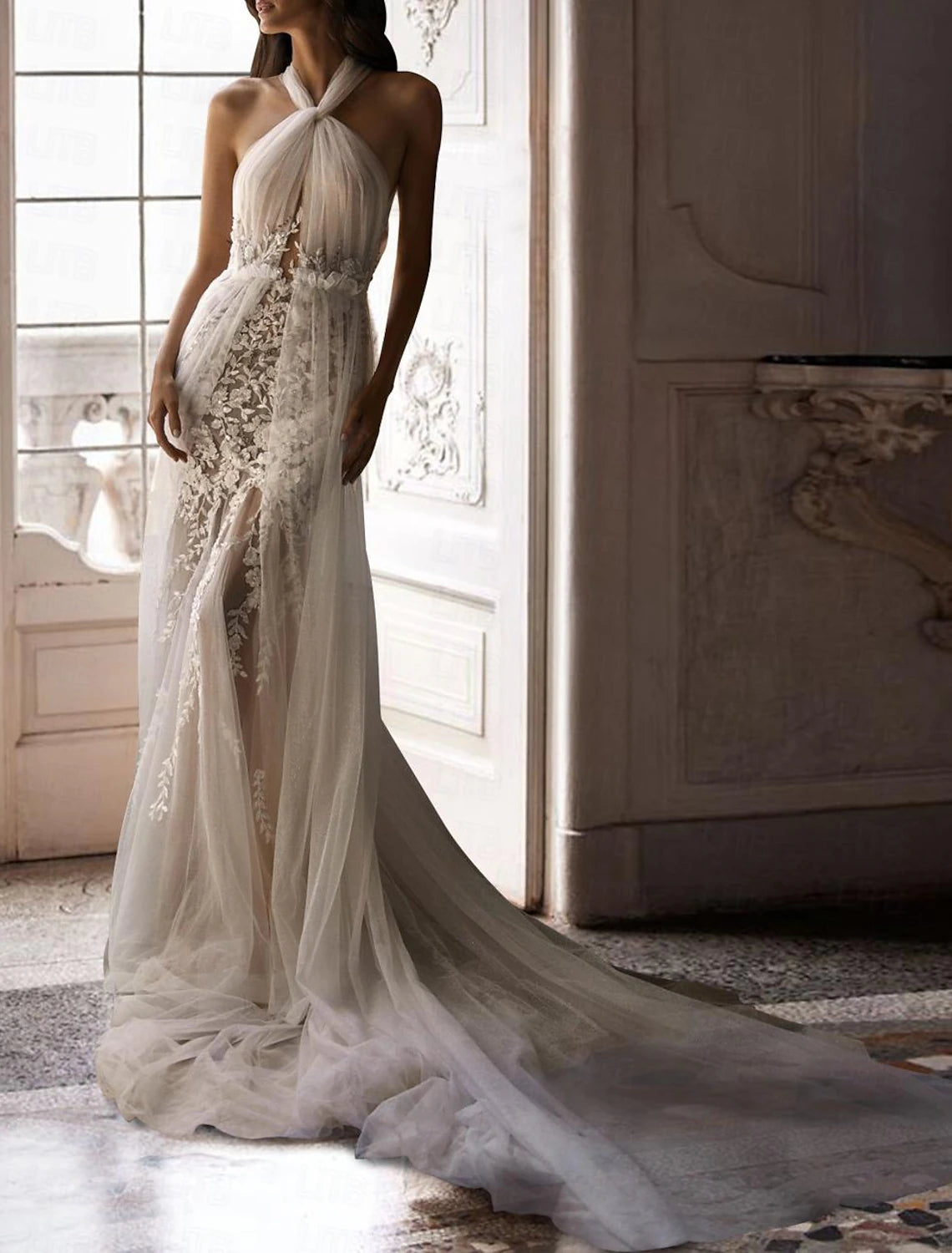 Vestidos blancos cortos, vestidos de novia bohemios, vestidos de novia tubo/columna, camisola sin mangas, cola de corte, vestidos de novia de encaje con bordado de cuentas