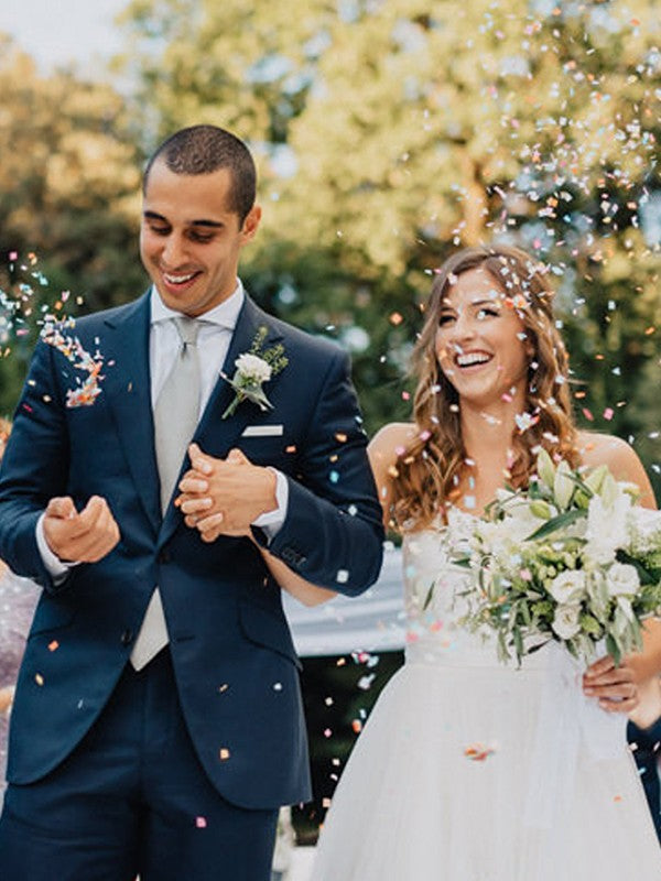 Vestidos de novia de corte A/princesa, escote corazón, tul fruncido, sin mangas, hasta el suelo