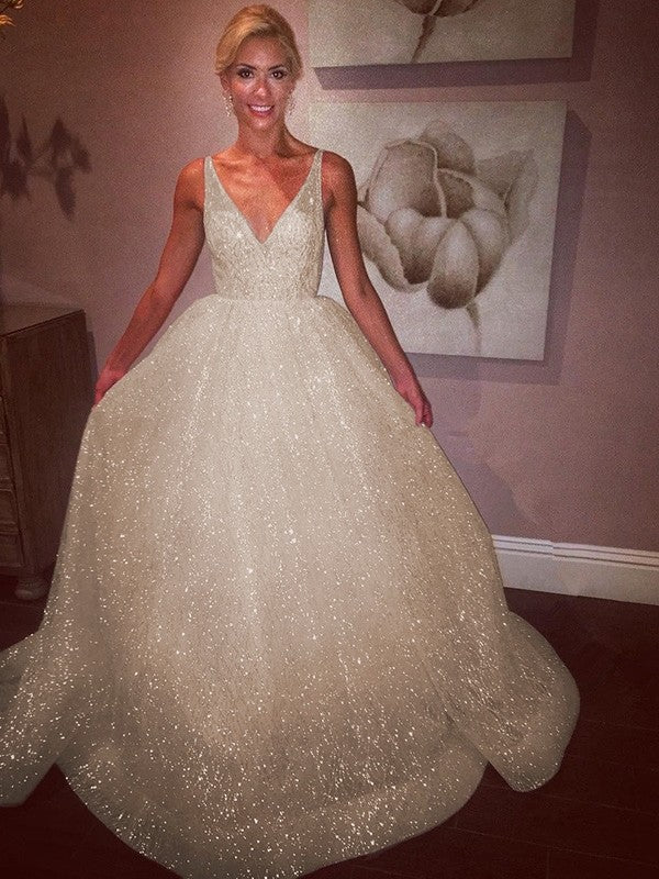 Vestidos de corte A/princesa, otros, hasta el suelo, sin mangas y con cuello en V