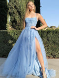 Abiti da principessa/a in tulle con applicazioni, senza maniche, con strascico a ruota