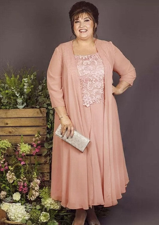 Abiti da sposa a trapezio/principessa in chiffon e pizzo, senza maniche, lunghi fino alla caviglia