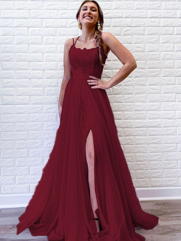Burgundy Chiffon A-Line Floor-Length Dress with Sweetheart Neckline & Lace Bodice